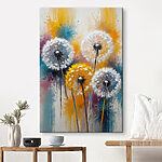 Canvas Schilderijen Paardenbloem met zaden