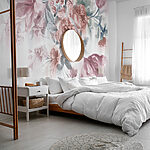 Fotobehang Vintage bloemenpatroon in zachte tinten
