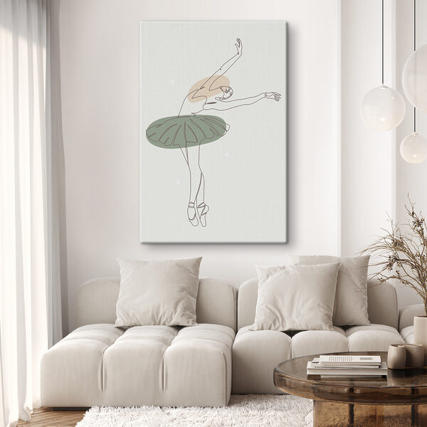 Tekening van een ballerina Canvas Schilderijen Tekening van een ballerina