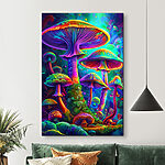 Canvas Schilderijen Groep kleurrijke paddenstoelen
