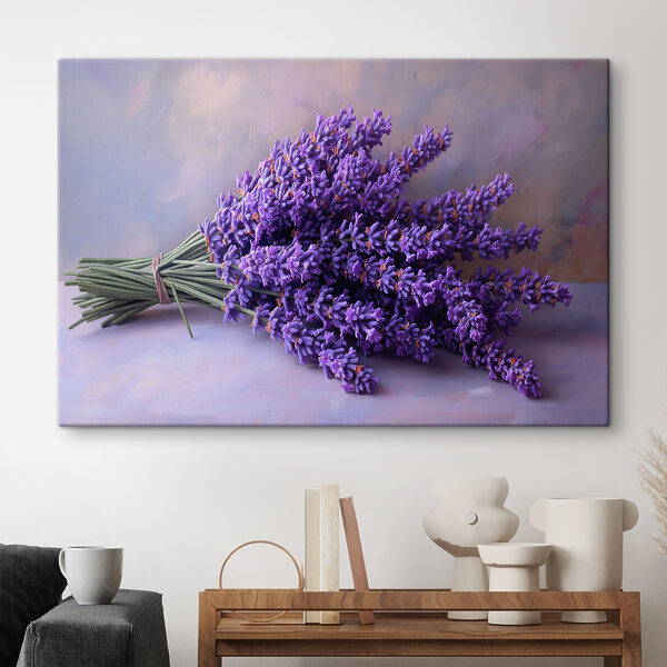 Bos paarse bloemen Canvas Schilderijen Bos paarse bloemen