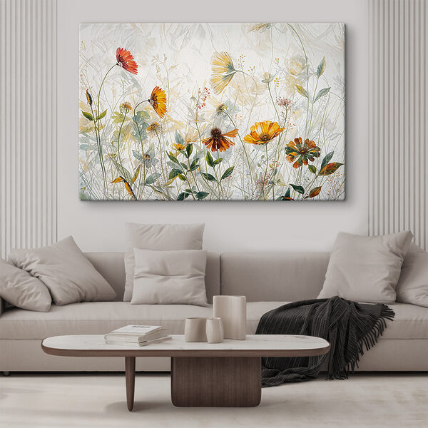 Kleurrijke bloesems in een delicaat arrangement Canvas Schilderijen Kleurrijke bloesems in een delicaat arrangement