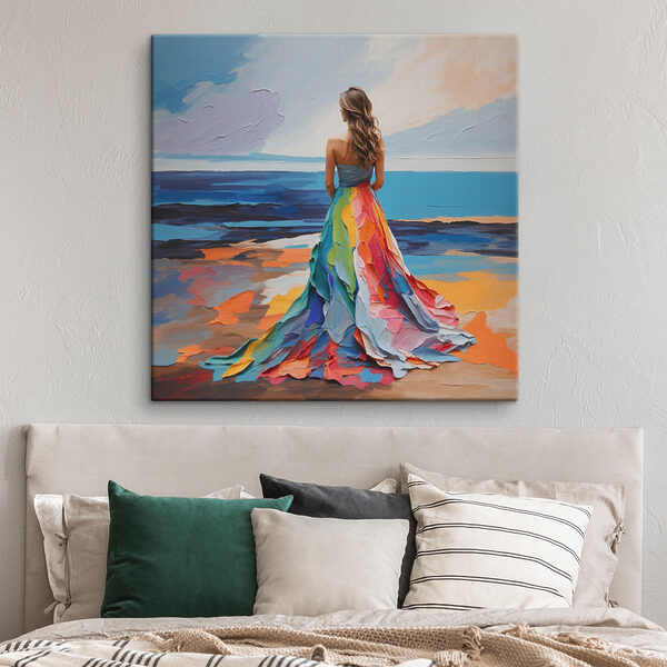 Vrouw in een jurk Canvas Schilderijen Vrouw in een jurk