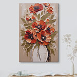 Canvas Schilderijen Schilderij van bloemen in een vaas