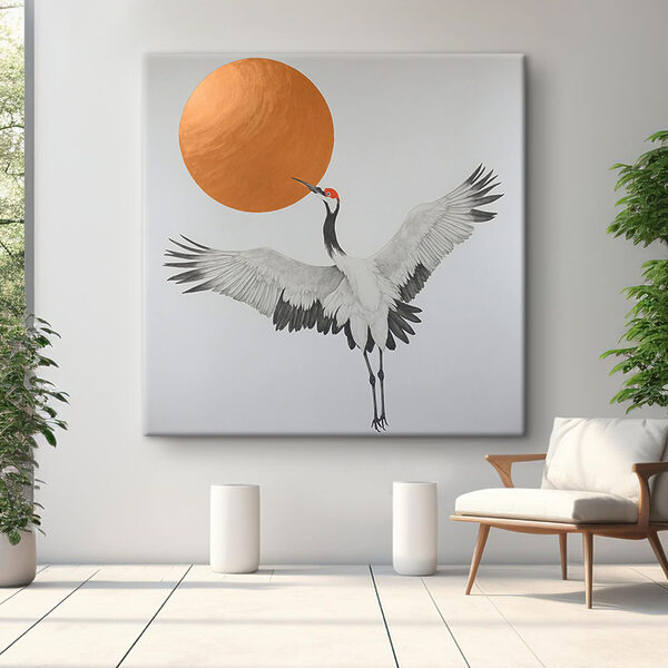 Tekening van een kraan Canvas Schilderijen Tekening van een kraan