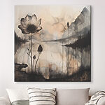 Canvas Schilderijen Zwart-witte bloem