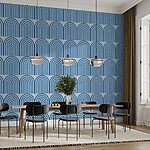 Fotobehang Blauw en wit patroon