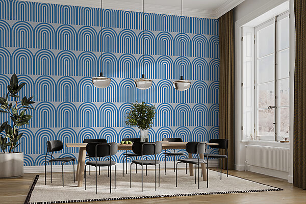 Fotobehang Fotobehang Blauw en wit patroon (Artikelnummer: w00484)
