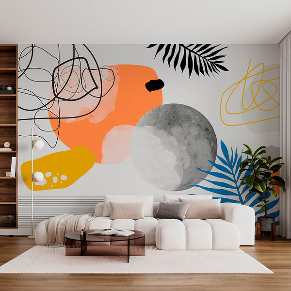 Zwart-wit blad Fotobehang Zwart-wit blad