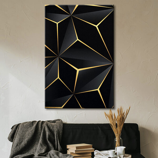 Modern zwart en metallic geometrisch ontwerp Canvas Schilderijen Modern zwart en metallic geometrisch ontwerp
