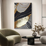 Canvas Schilderijen Abstracte zwarte en metallic patronen.