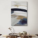Canvas Schilderijen Abstracte penseelstreken met blauwe accenten