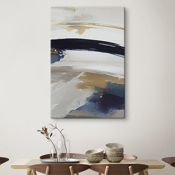Abstracte penseelstreken met blauwe accenten Canvas Schilderijen Abstracte penseelstreken met blauwe accenten