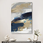 Canvas Schilderijen Abstracte golven in neutrale tinten
