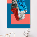 Canvas Schilderijen Standbeeld van een leeuw