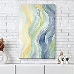 Canvas Schilderijen Abstracte golven in zachte pasteltinten
