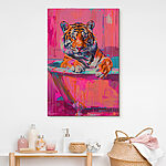 Canvas Schilderijen Tijger in een bad