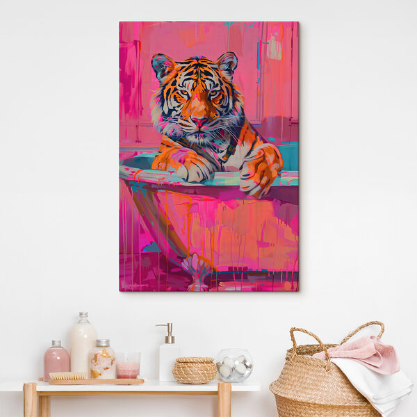 Tijger in een bad Canvas Schilderijen Tijger in een bad