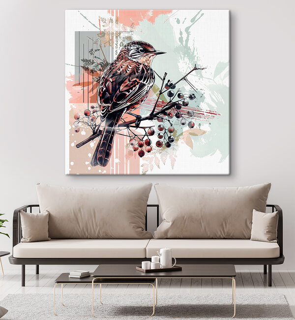 Vogel op een tak Canvas Schilderijen Vogel op een tak