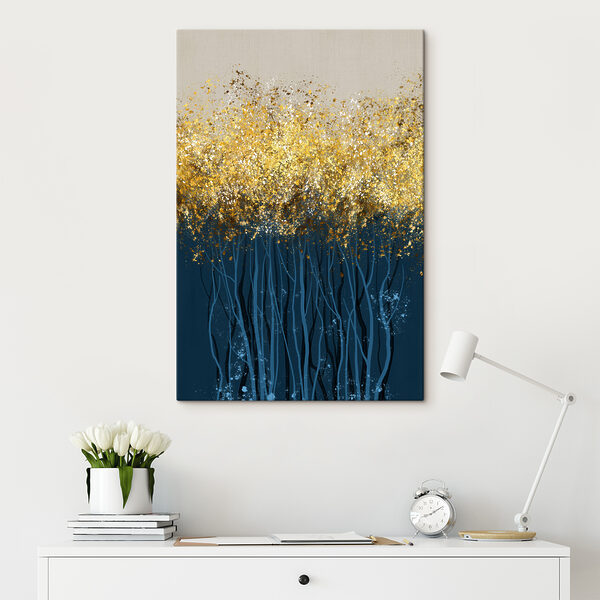 Glinsterend bos met levendige tinten Canvas Schilderijen Glinsterend bos met levendige tinten