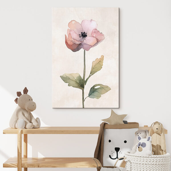Delicate bloem in pasteltinten Canvas Schilderijen Delicate bloem in pasteltinten