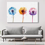 Canvas Schilderijen Aquarel van een paardenbloem