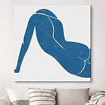 Canvas Schilderijen Blauwe tekening van een vrouw