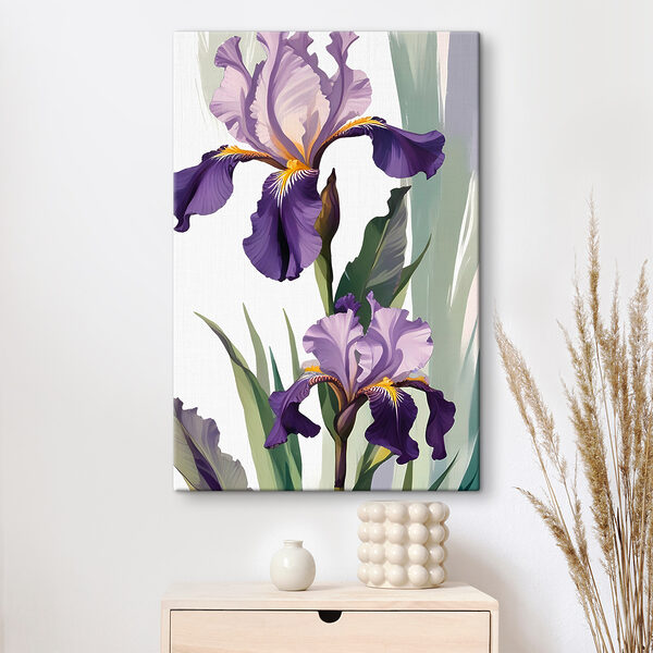 Persoon die een paarse bloem vasthoudt Canvas Schilderijen Persoon die een paarse bloem vasthoudt