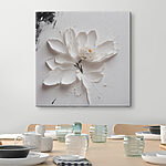 Canvas Schilderijen Elegante witte bloem met textuur