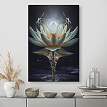 Canvas Schilderijen Stralende lotus die oprijst uit water