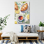 Canvas Schilderijen Aquarel van een kopje thee