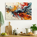 Canvas Schilderijen Witte bal met geel hart