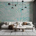 Fotobehang Blauw en wit patroon