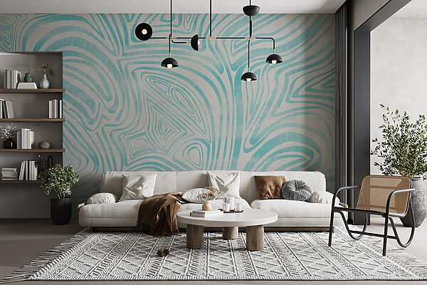 Blauw en wit patroon Fotobehang Blauw en wit patroon