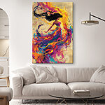 Canvas Schilderijen Vrouw met lang zwart haar