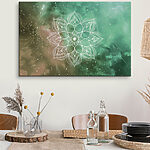 Canvas Schilderijen Ingewikkelde mandala tegen kosmische achtergrond.