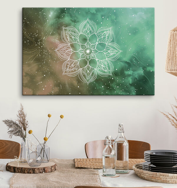 Ingewikkelde mandala tegen kosmische achtergrond Canvas Schilderijen Ingewikkelde mandala tegen kosmische achtergrond