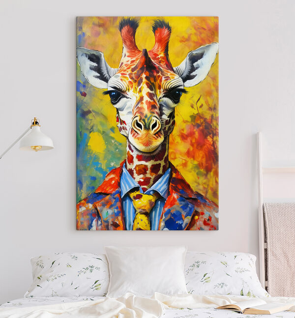 Schilderij van een giraffe Canvas Schilderijen Schilderij van een giraffe