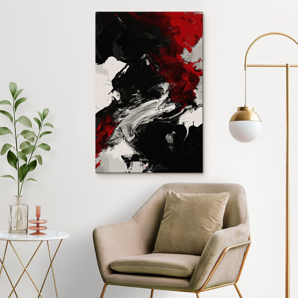 Rode en zwarte achtergrond Canvas Schilderijen Rode en zwarte achtergrond