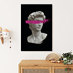 Canvas Schilderijen Beeld van een vrouw met roze haar