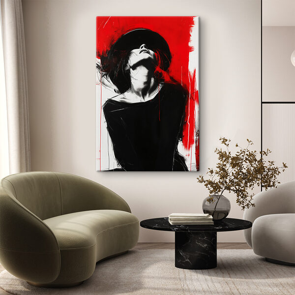 Canvas Schilderijen Canvas Schilderijen Gedurfde elegantie in rood en zwart (Artikelnummer: s38561)