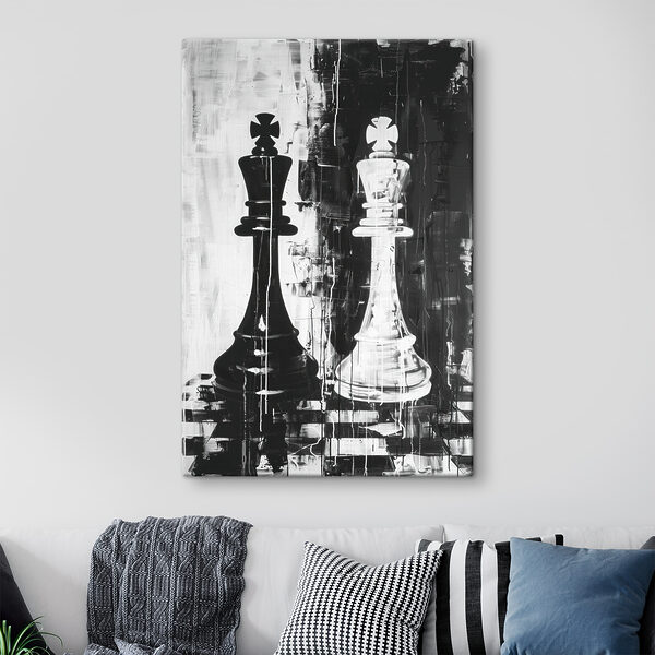 Zwart-wit schilderij van een vuurtoren Canvas Schilderijen Zwart-wit schilderij van een vuurtoren