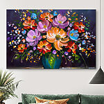 Canvas Schilderijen Schilderij van bloemen in een vaas