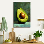 Canvas Schilderijen Schilderij van een avocado