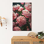Canvas Schilderijen Groep roze bloemen
