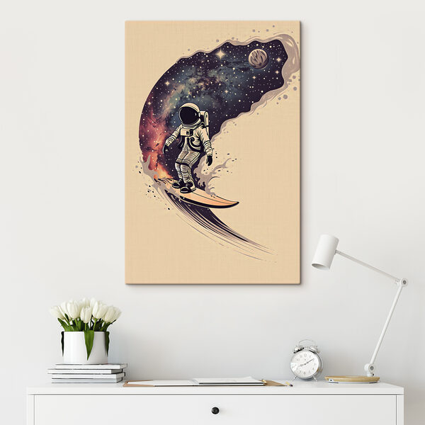 Canvas Schilderijen Tekening van een astronaut