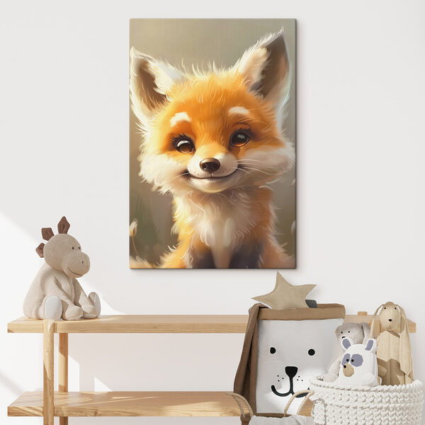 Schattige vos met een charmante glimlach Canvas Schilderijen Schattige vos met een charmante glimlach