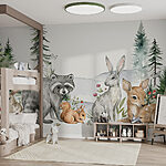 Fotobehang Groep dieren in een bos