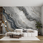 Fotobehang Marmeren textuur met elegante wervelingen.