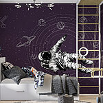Fotobehang Een astronaut zwevend in de ruimte